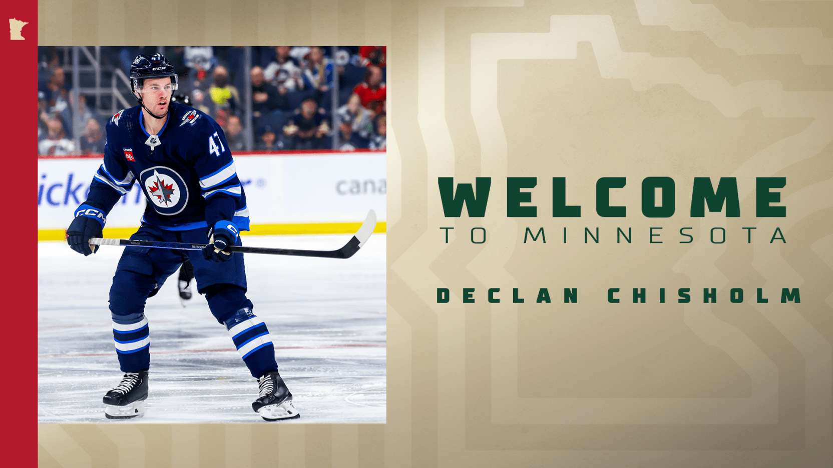 Wild acquires defenseman Declan Chisholm off waivers from the Winnipeg Jets